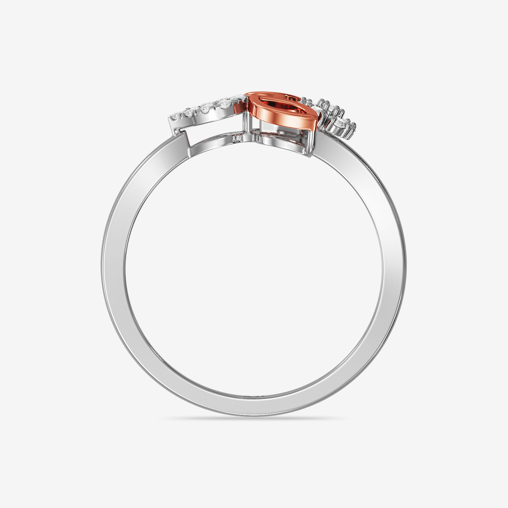 Chic Dewdrop & Leaf Platinum Womens Ring image