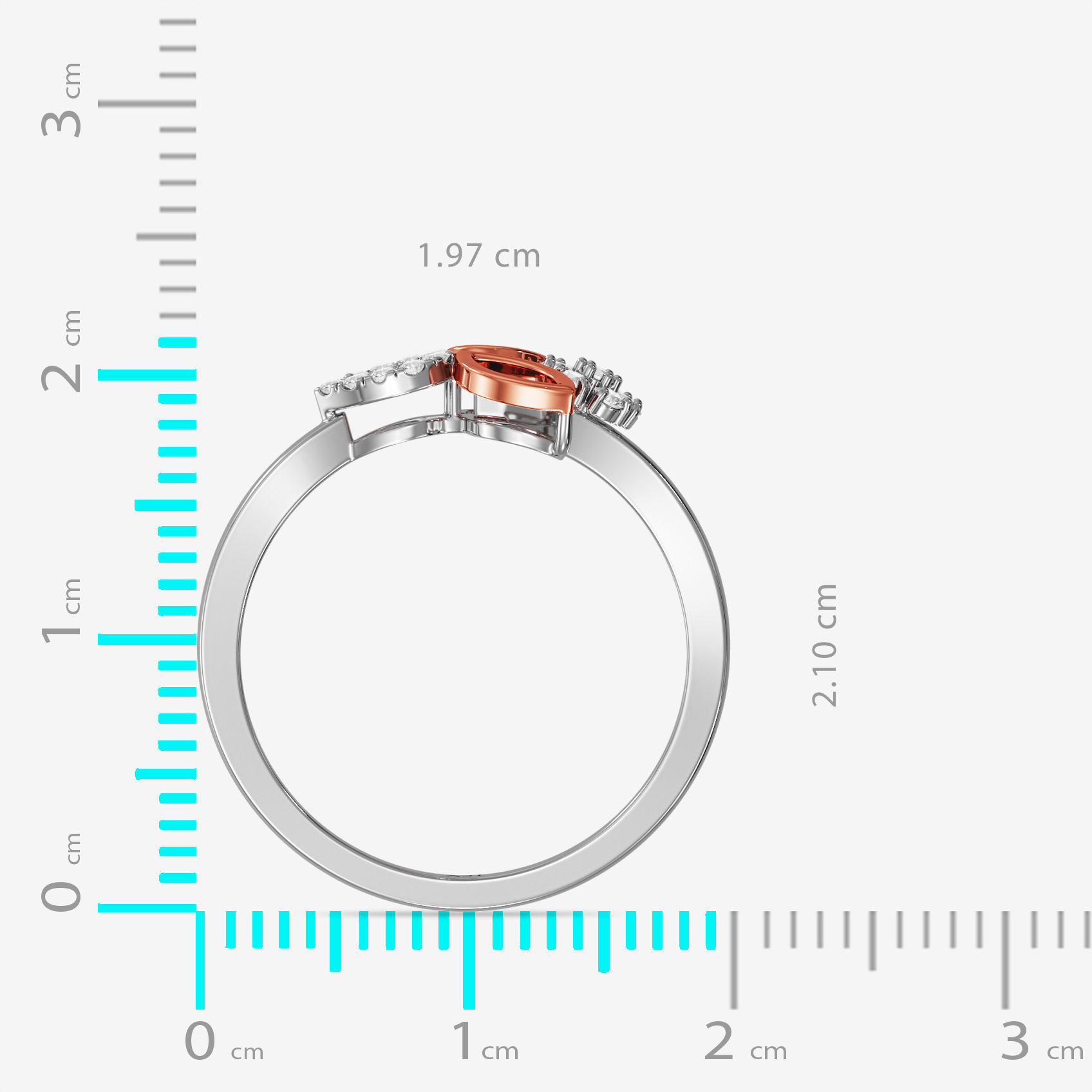 Chic Dewdrop & Leaf Platinum Womens Ring image