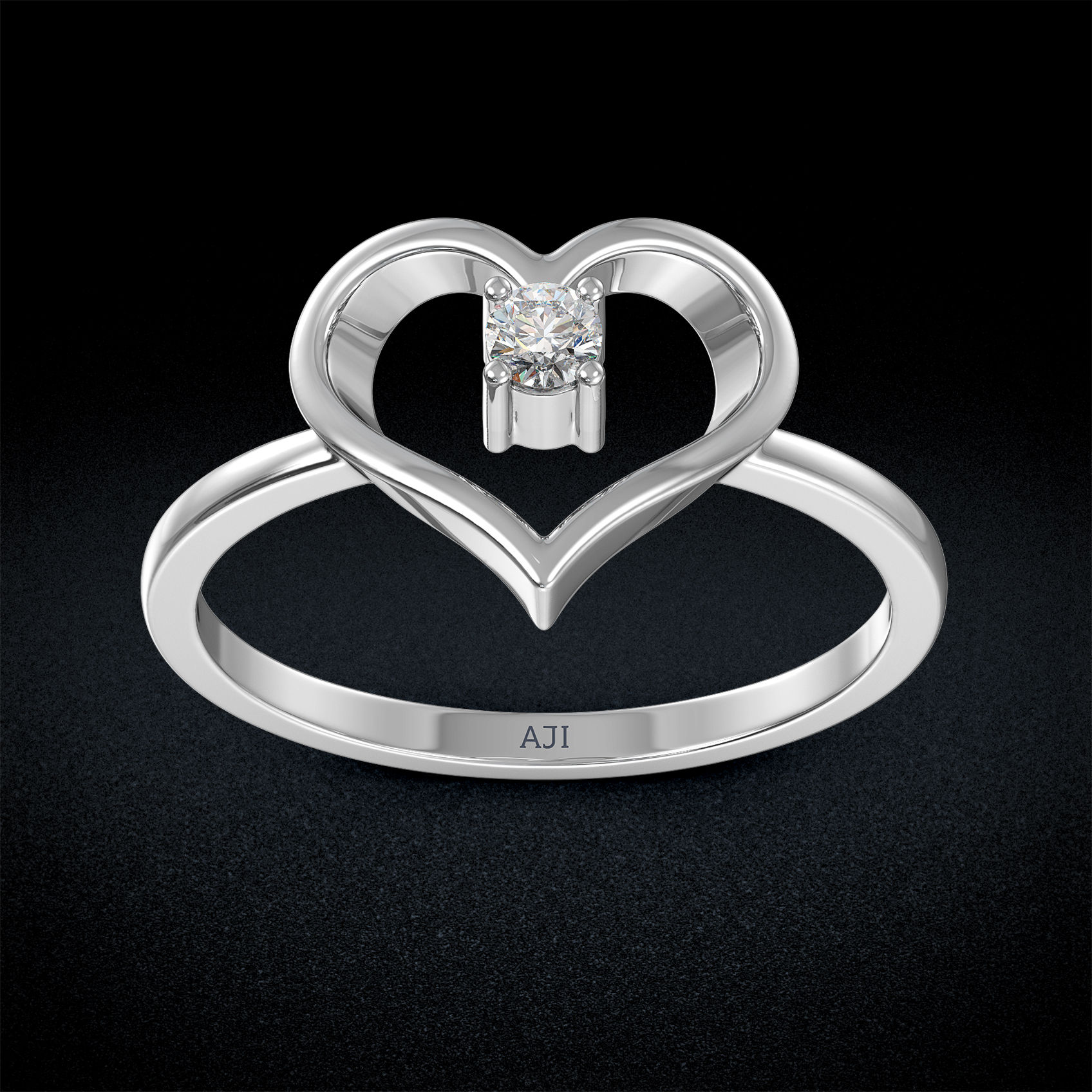 Platinum Heart Embrace Ring image