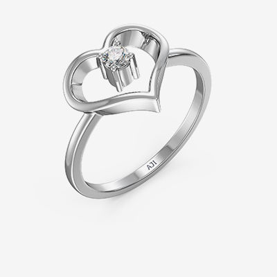 Platinum Heart Embrace Ring alternate view 1