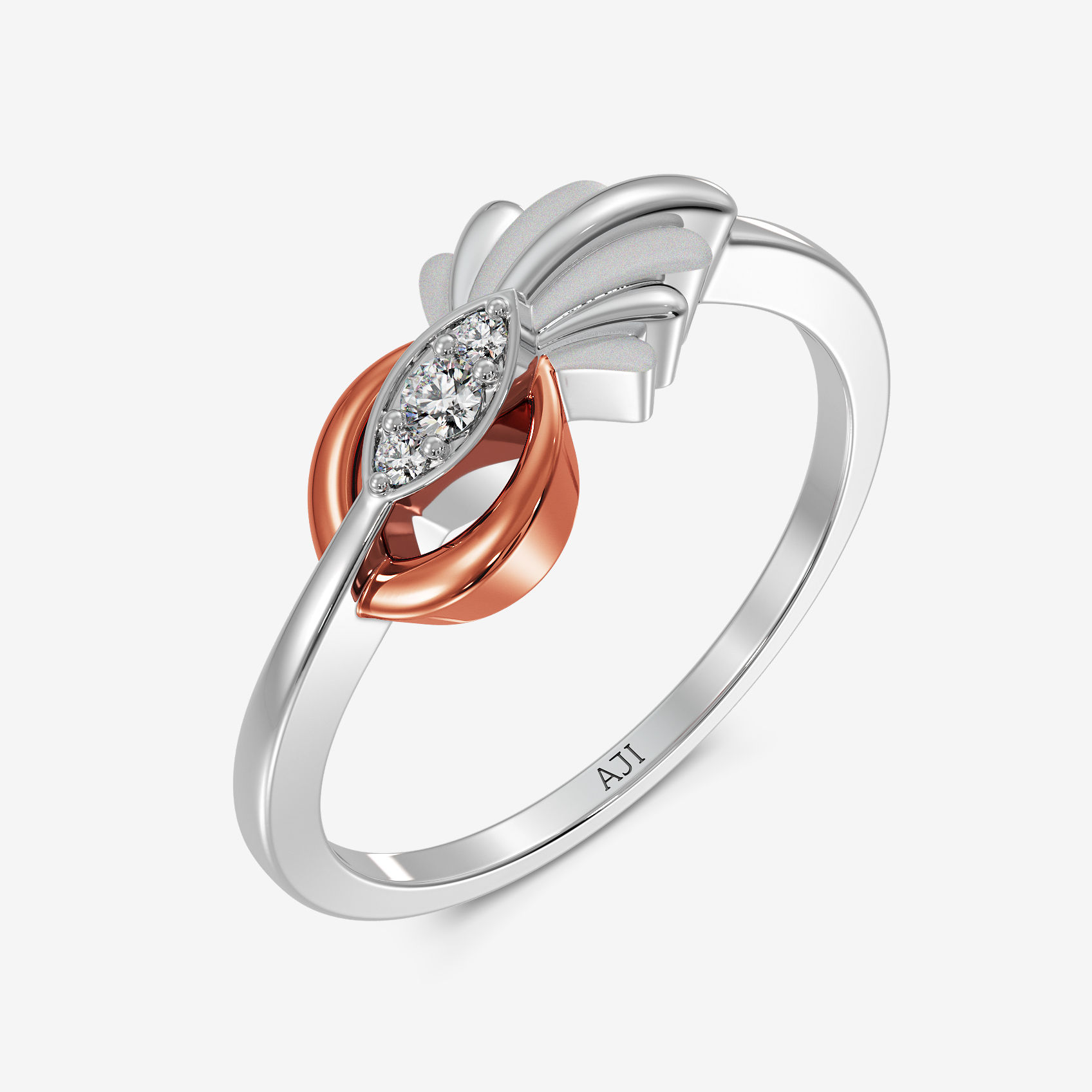 Ornate Leafy Treat Platinum Womens Ring