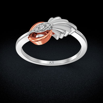 Ornate Leafy Treat Platinum Womens Ring alternate view 2