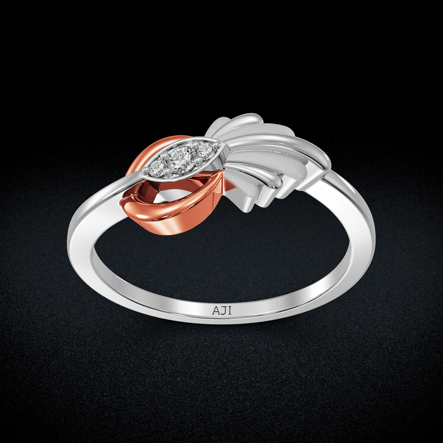 Ornate Leafy Treat Platinum Womens Ring image