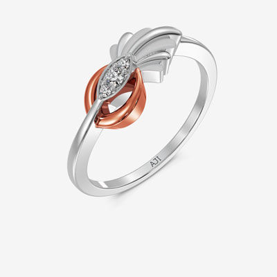 Ornate Leafy Treat Platinum Womens Ring alternate view 1
