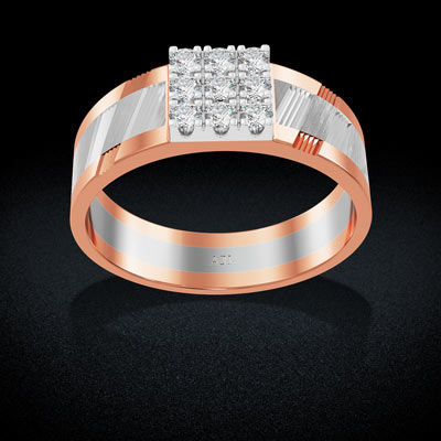 Celestial Platinum Cube Ring alternate view 2