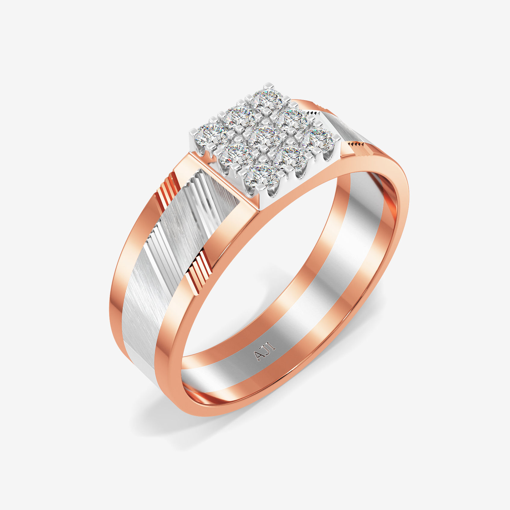Celestial Platinum Cube Ring