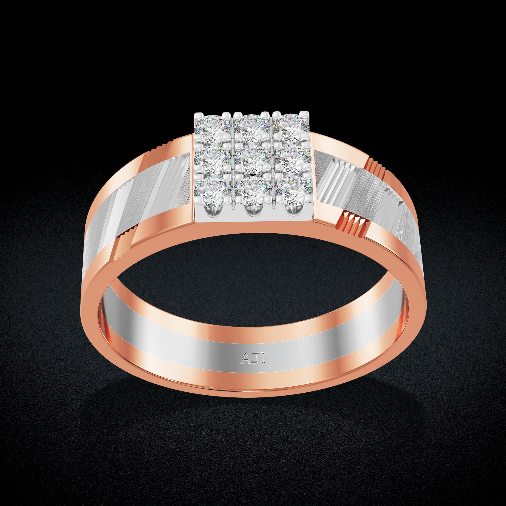 Celestial Platinum Cube Ring image