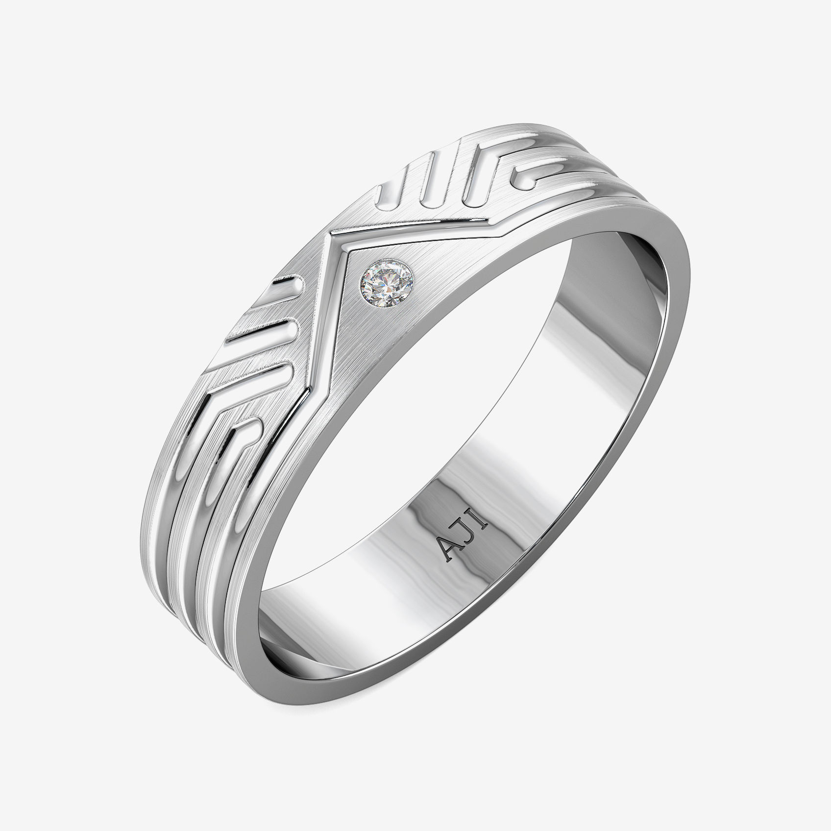 Angular Texture Platinum Ring