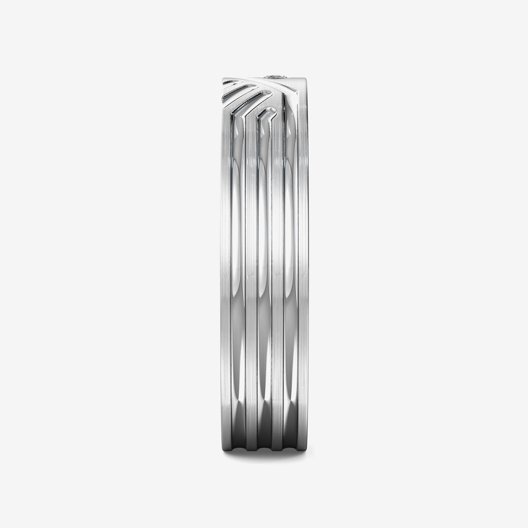 Angular Texture Platinum Ring alternate view 2