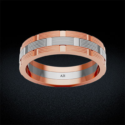 Artistic Edgy Mens Platinum Ring alternate view 2