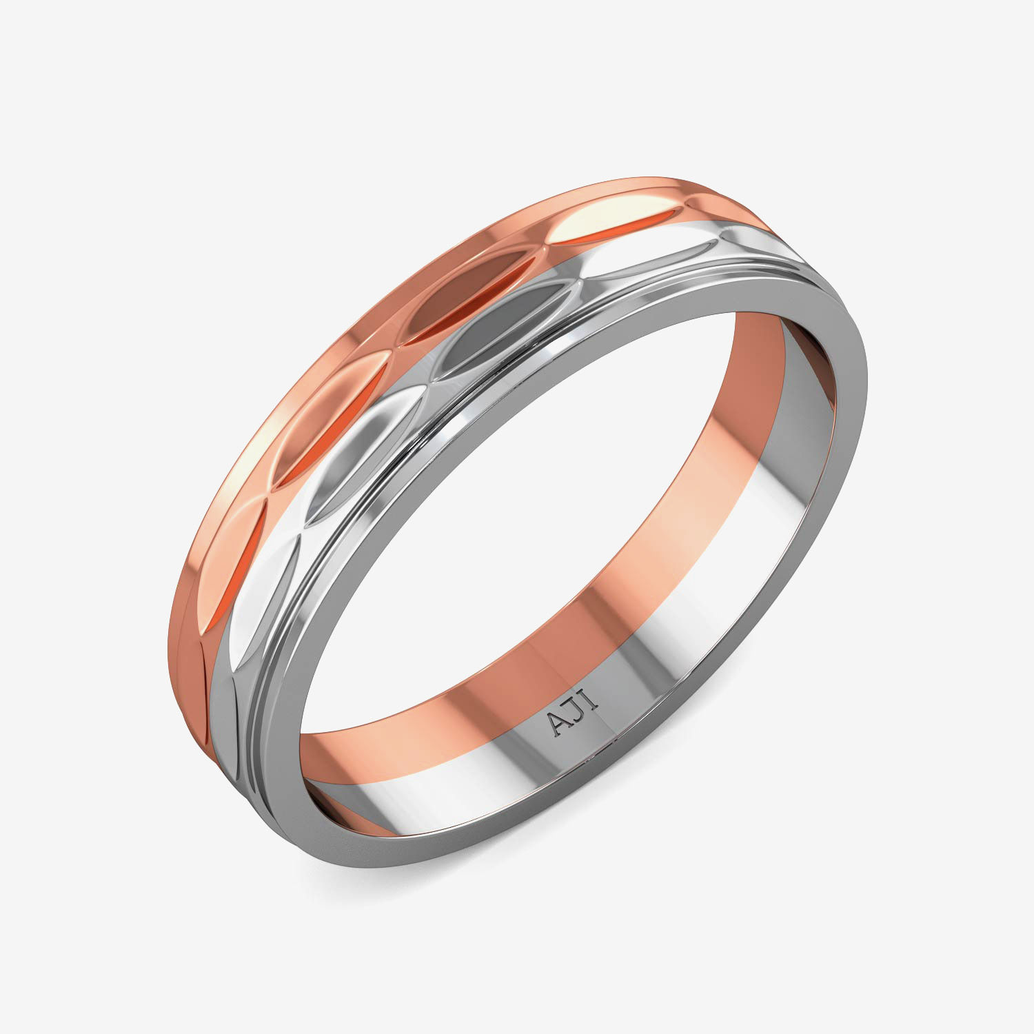 Round Motif Mens Platinum Ring