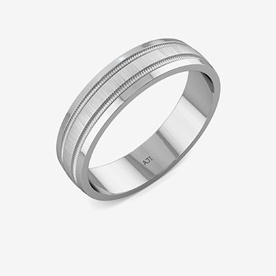 Slit Triband Mens Platinum Ring alternate view 1