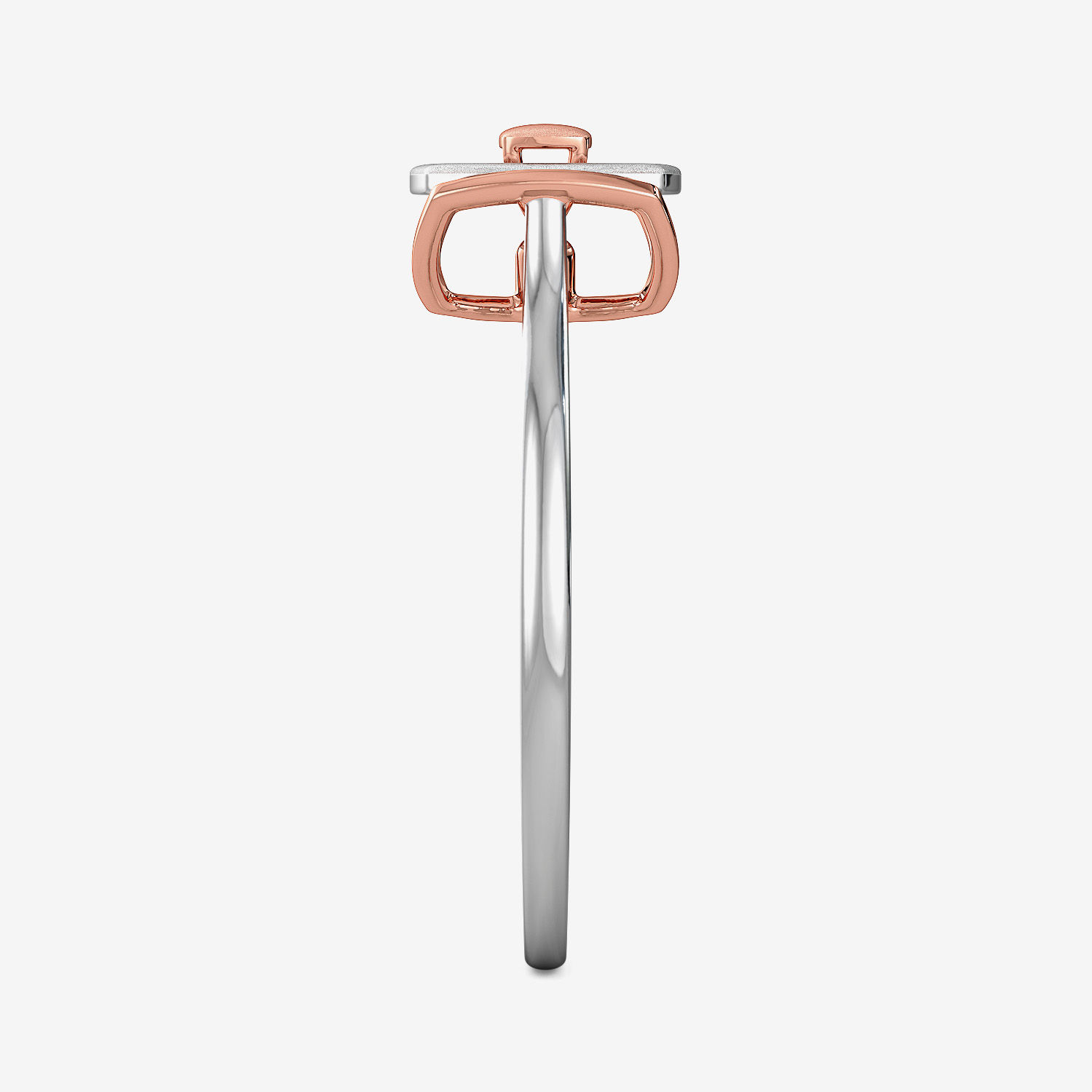 Stylish Sqaure Shaped  Platinum Ring alternate view 2