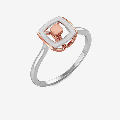 Stylish Sqaure Shaped  Platinum Ring alternate view 1