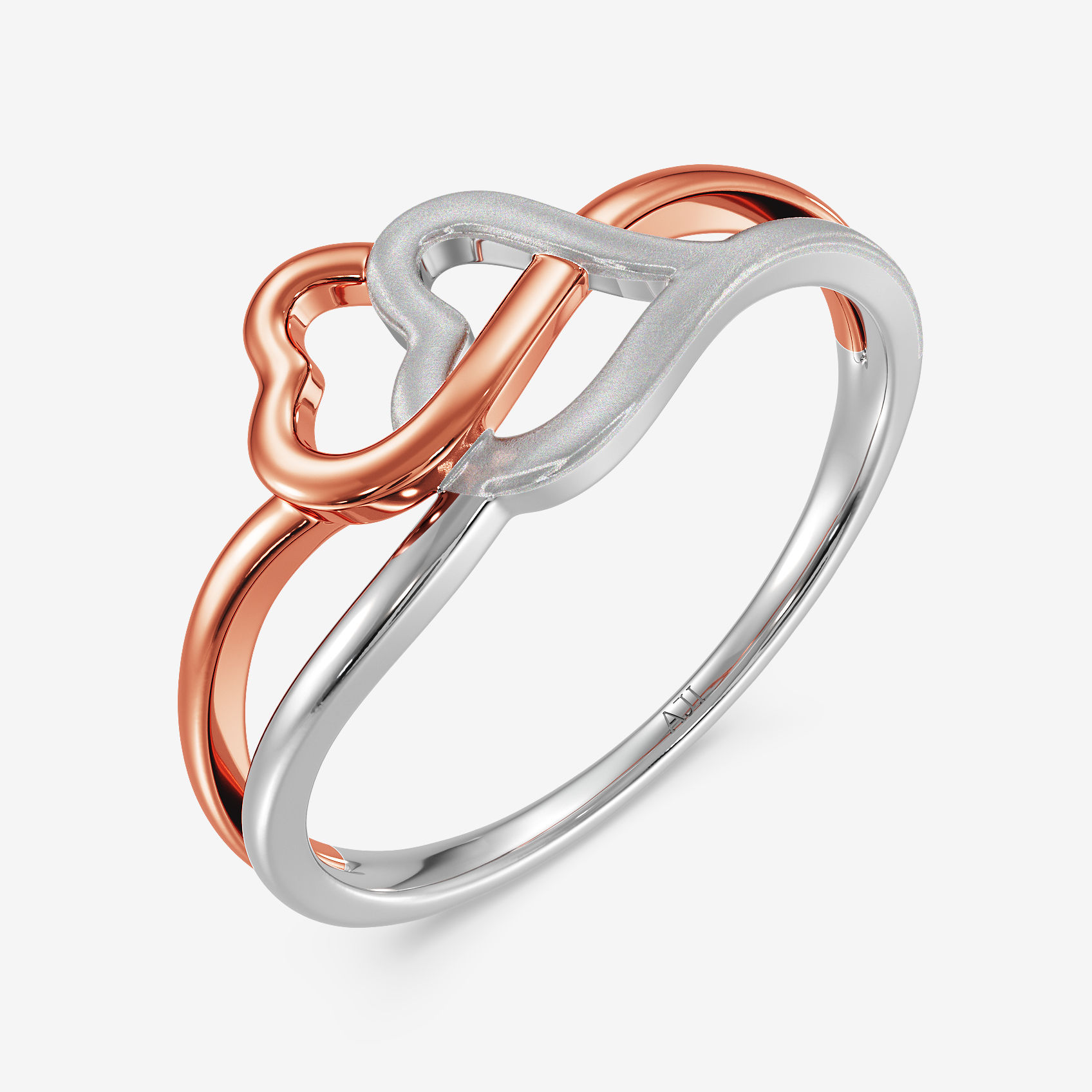 Timeless Heart Intertwine Womens Platinum Ring