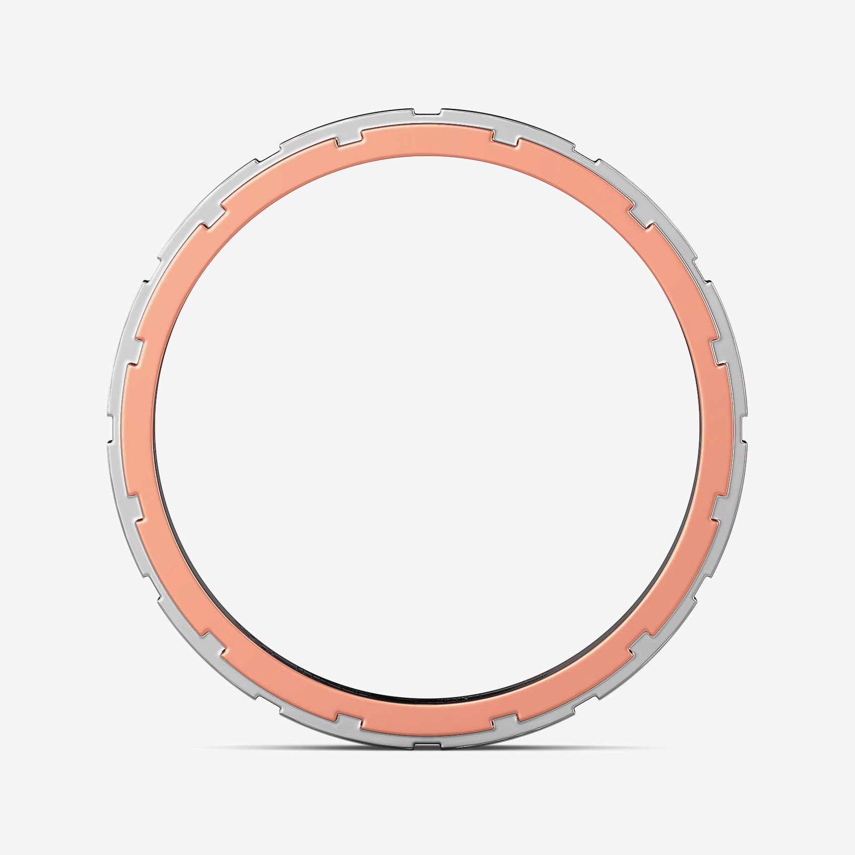 Textured Square Platinum Band For Women image