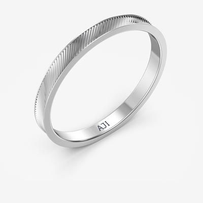 Elegant Line Texture Platinum Womens Ring alternate view 1