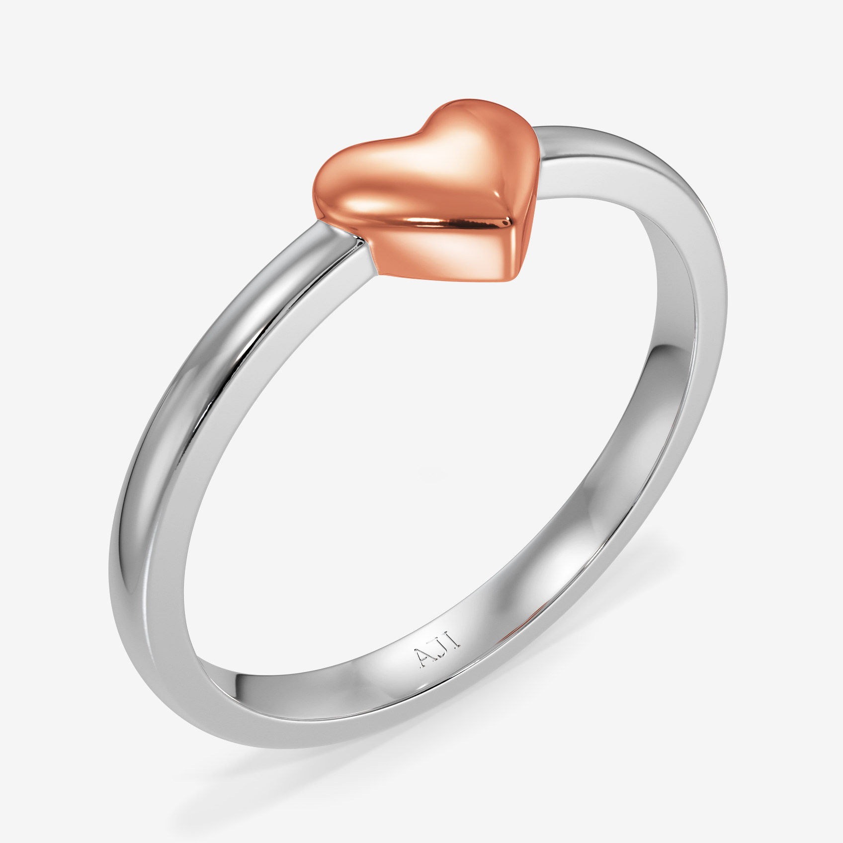 Roselle Heart Platinum Ring