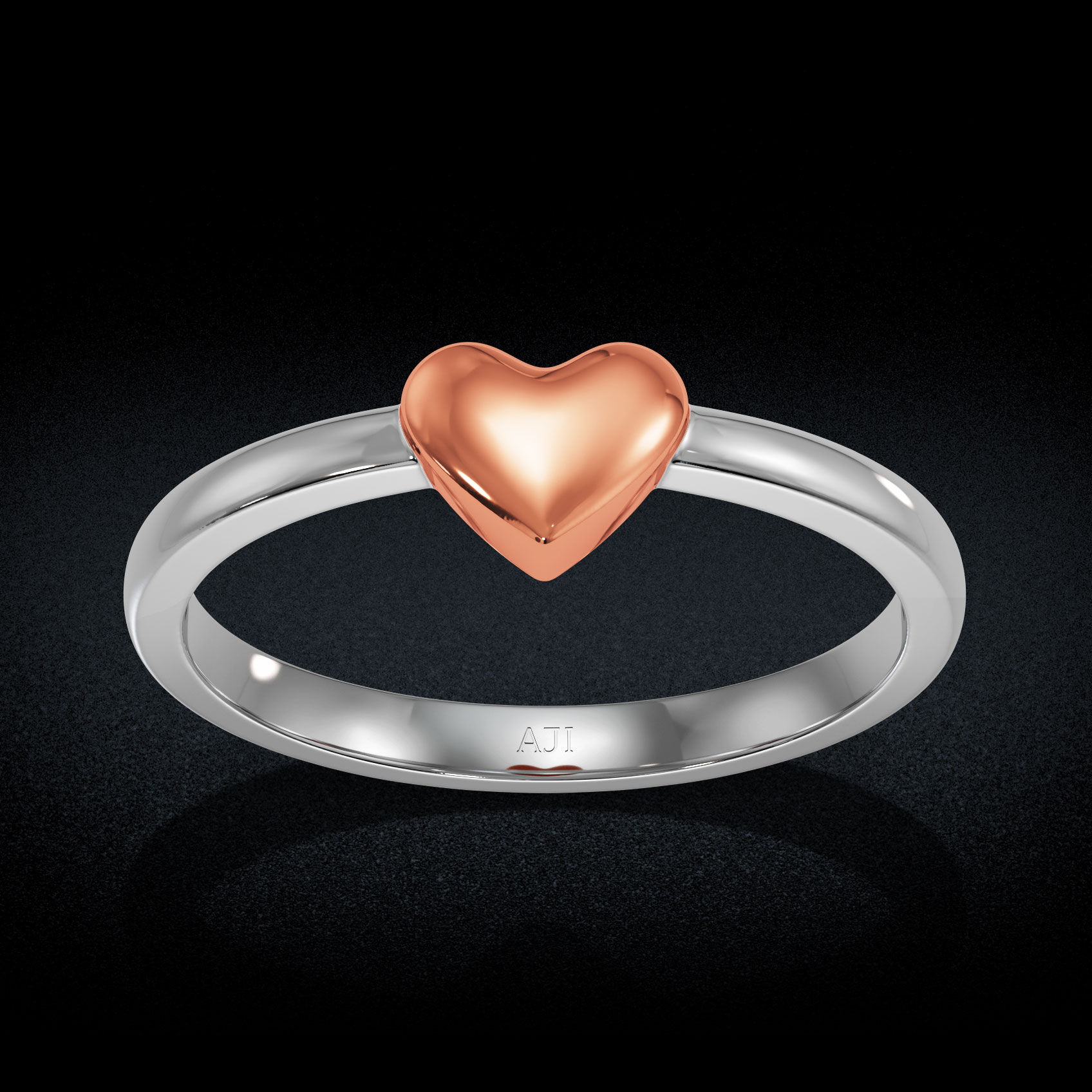 Roselle Heart Platinum Ring image