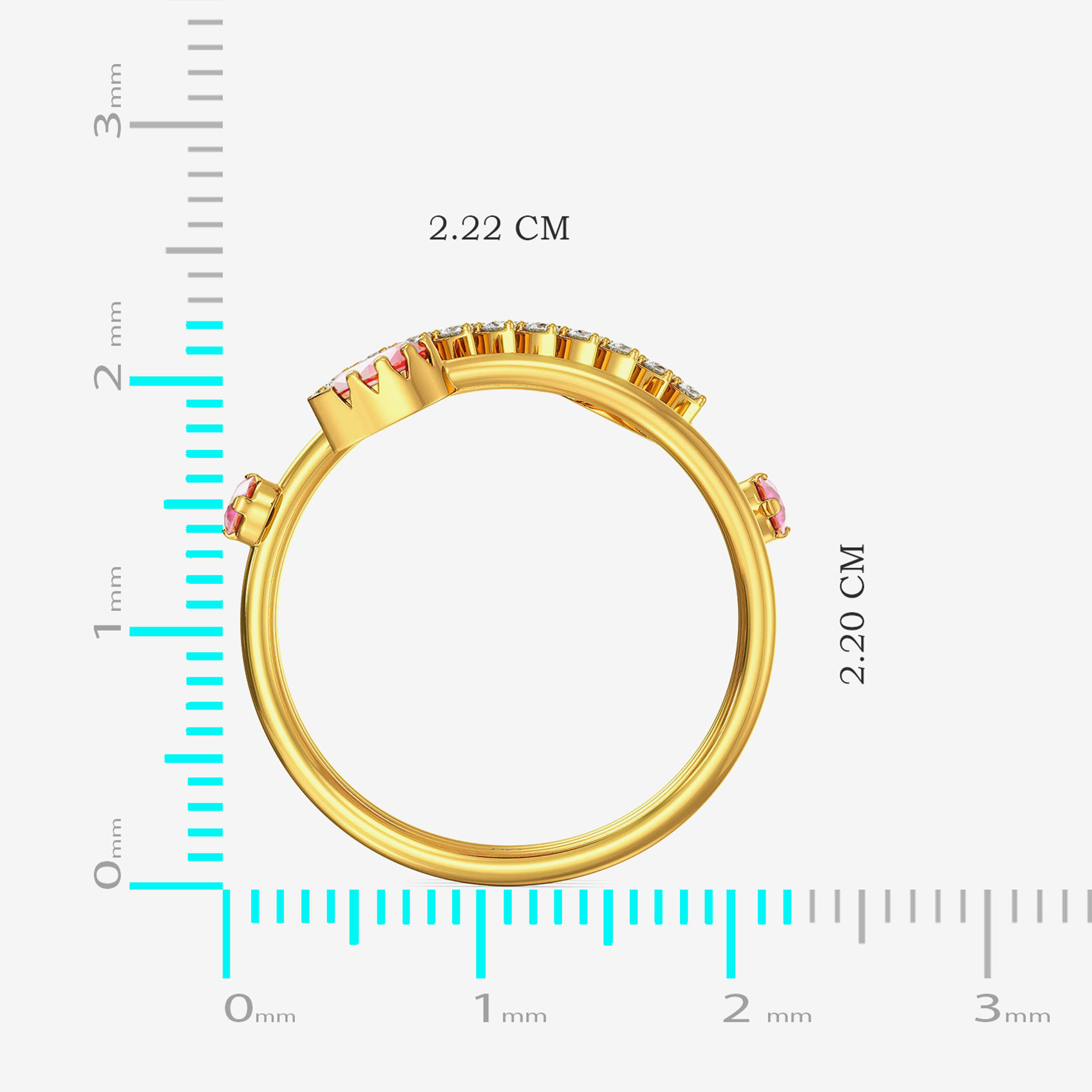 Gemstone Floral Bud And Leaf Petal Swirl Ring image