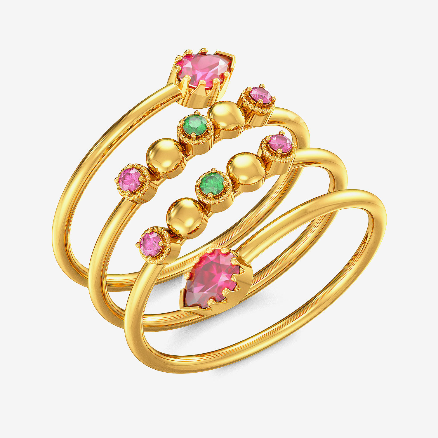 Mini Gemstone Spiral Ring