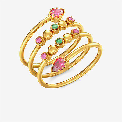 Mini Gemstone Spiral Ring alternate view 1