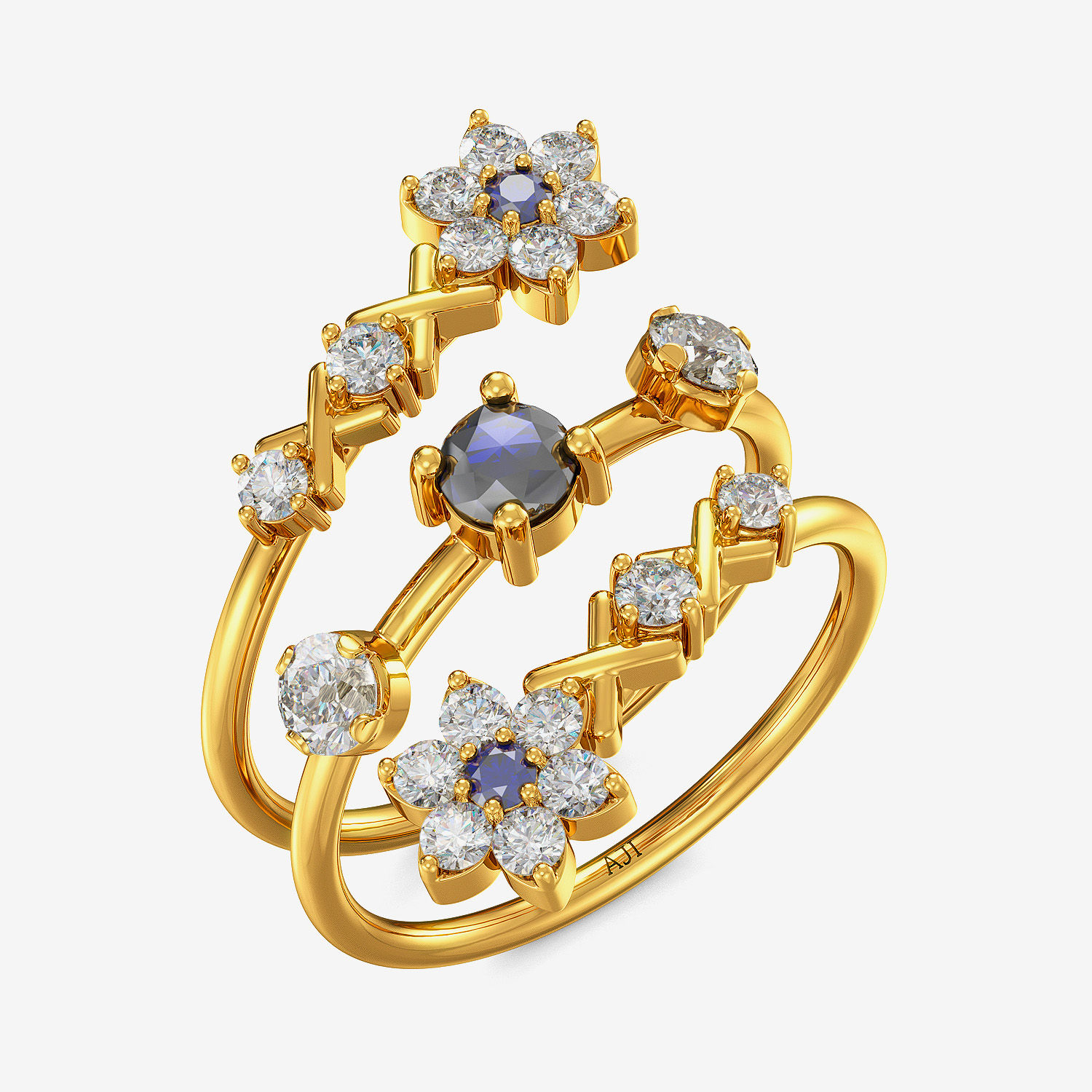 Starry Night Gemstone Twirl Ring