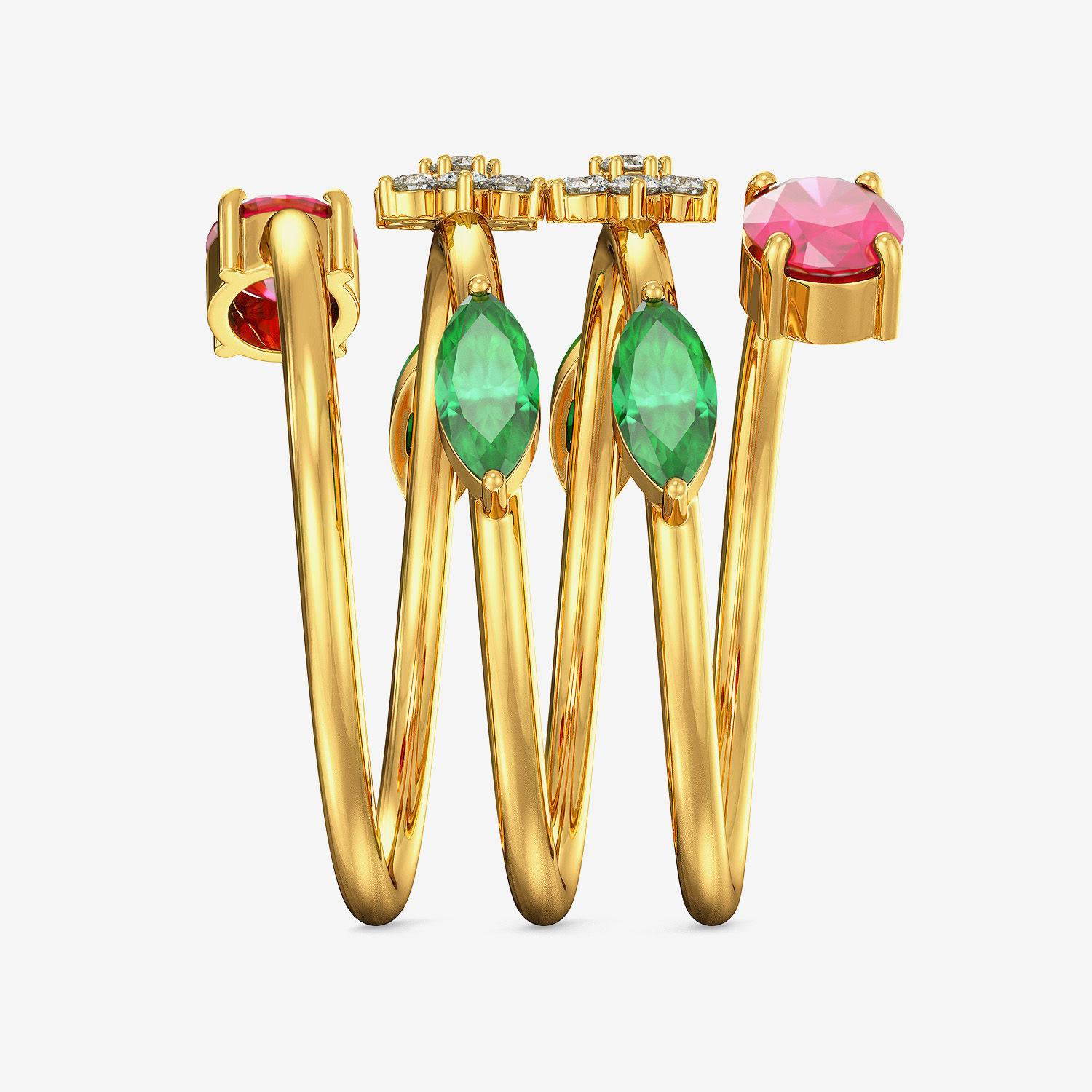 Gemstone Floral Twirling Ring alternate view 3