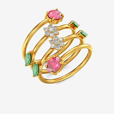 Gemstone Floral Twirling Ring alternate view 1