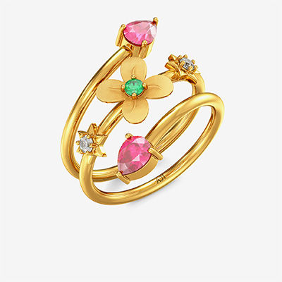 Gemstone Twisted Floral Ring alternate view 1