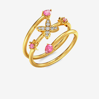 Aesthetic Gemstone Butterfly Floral Twirled Ring alternate view 1