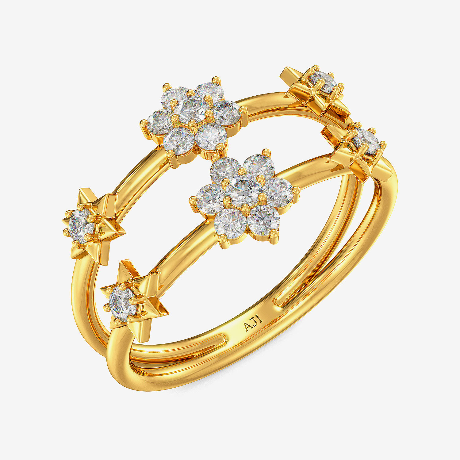 Gemstone Floweret Tiara Ring