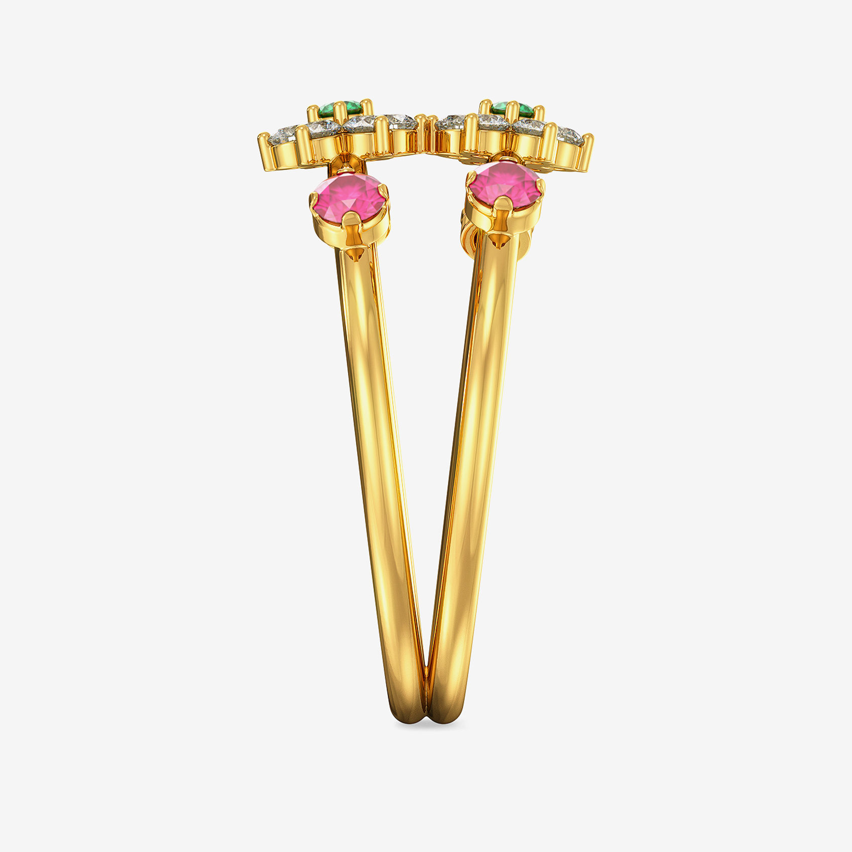 Criss-cross Gemstone Floral Ring alternate view 3