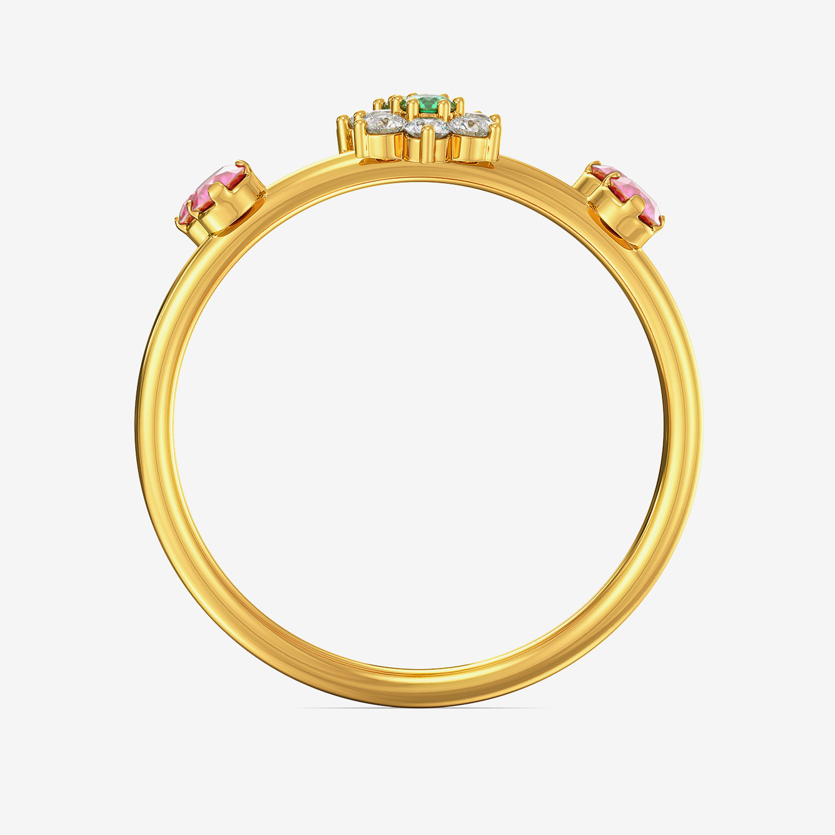 Criss-cross Gemstone Floral Ring image