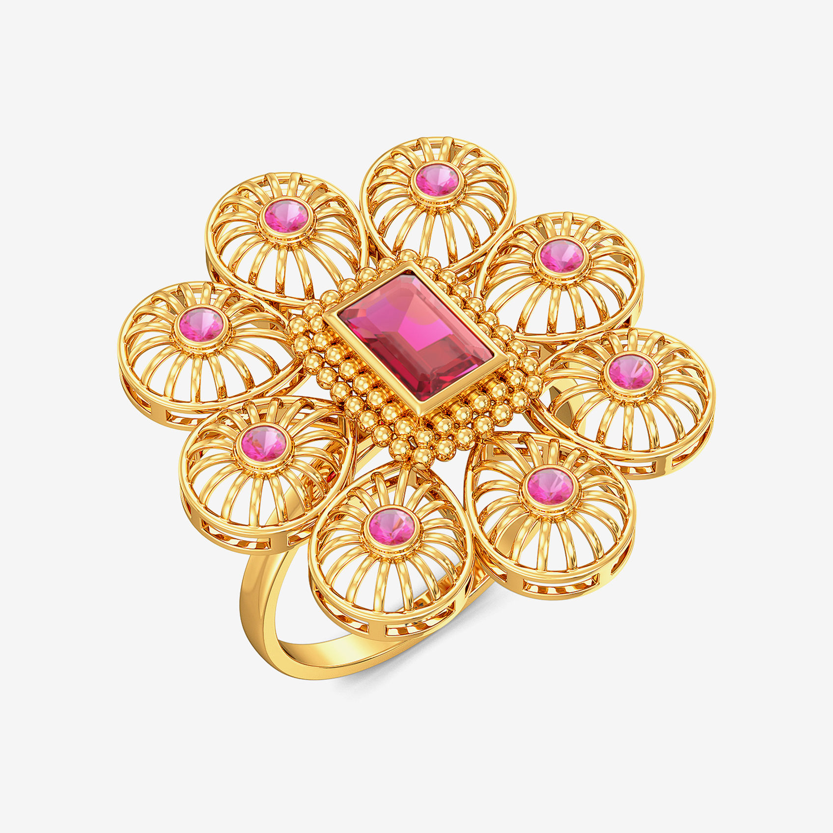 Gemstone Floral Ring