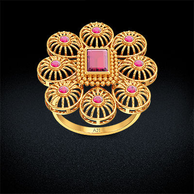 Gemstone Floral Ring alternate view 2