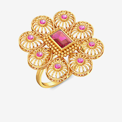 Gemstone Floral Ring alternate view 1
