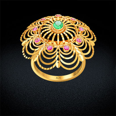Floral Gemstone Ring alternate view 2