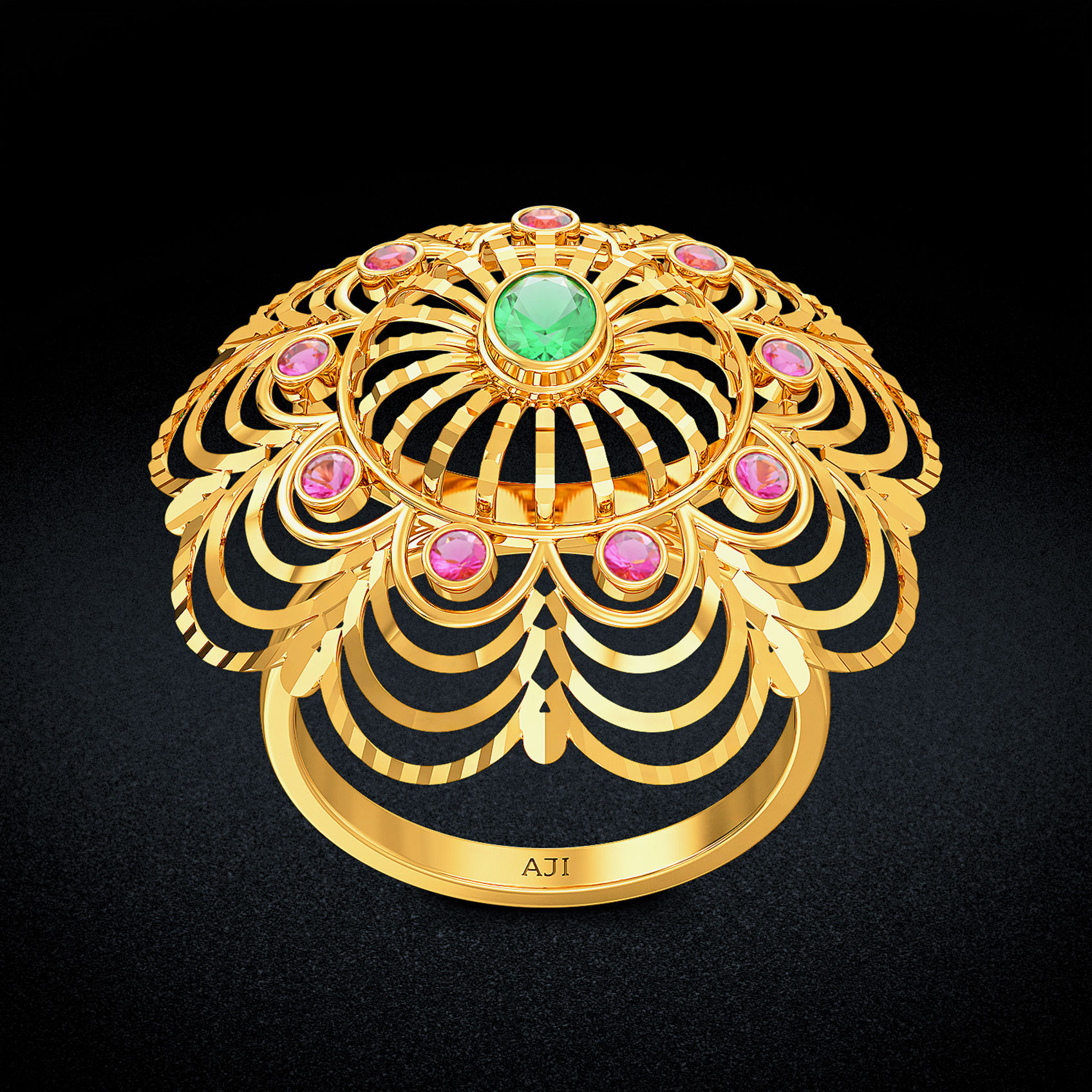 Floral Gemstone Ring image