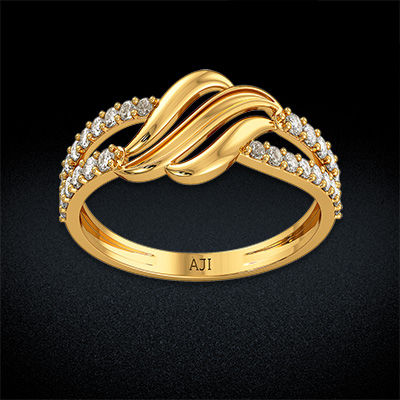 Crystal Swirly Leaf Beautiful Ring alternate view 2