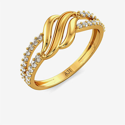 Crystal Swirly Leaf Beautiful Ring alternate view 1