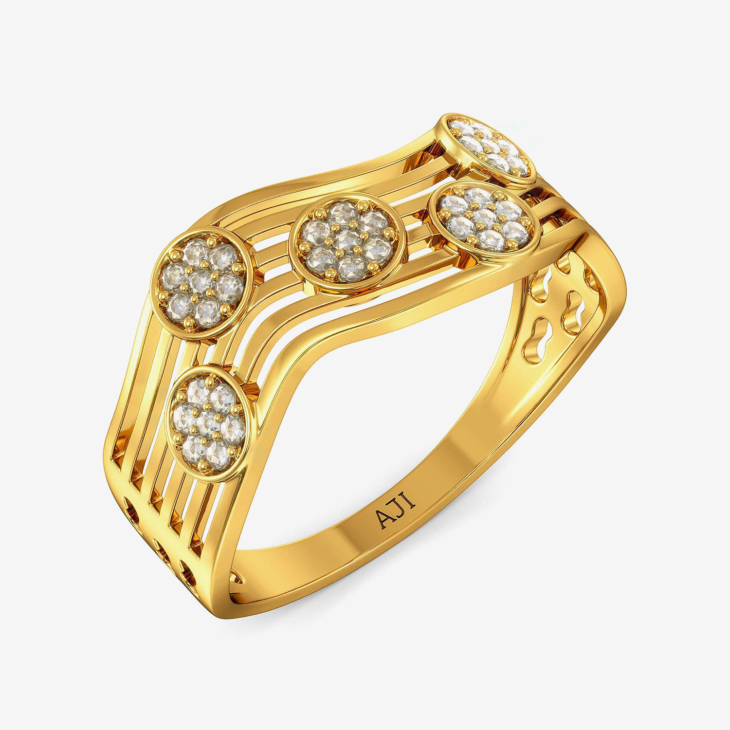 Fabulous Uncut Crystal Floret Designer Ring