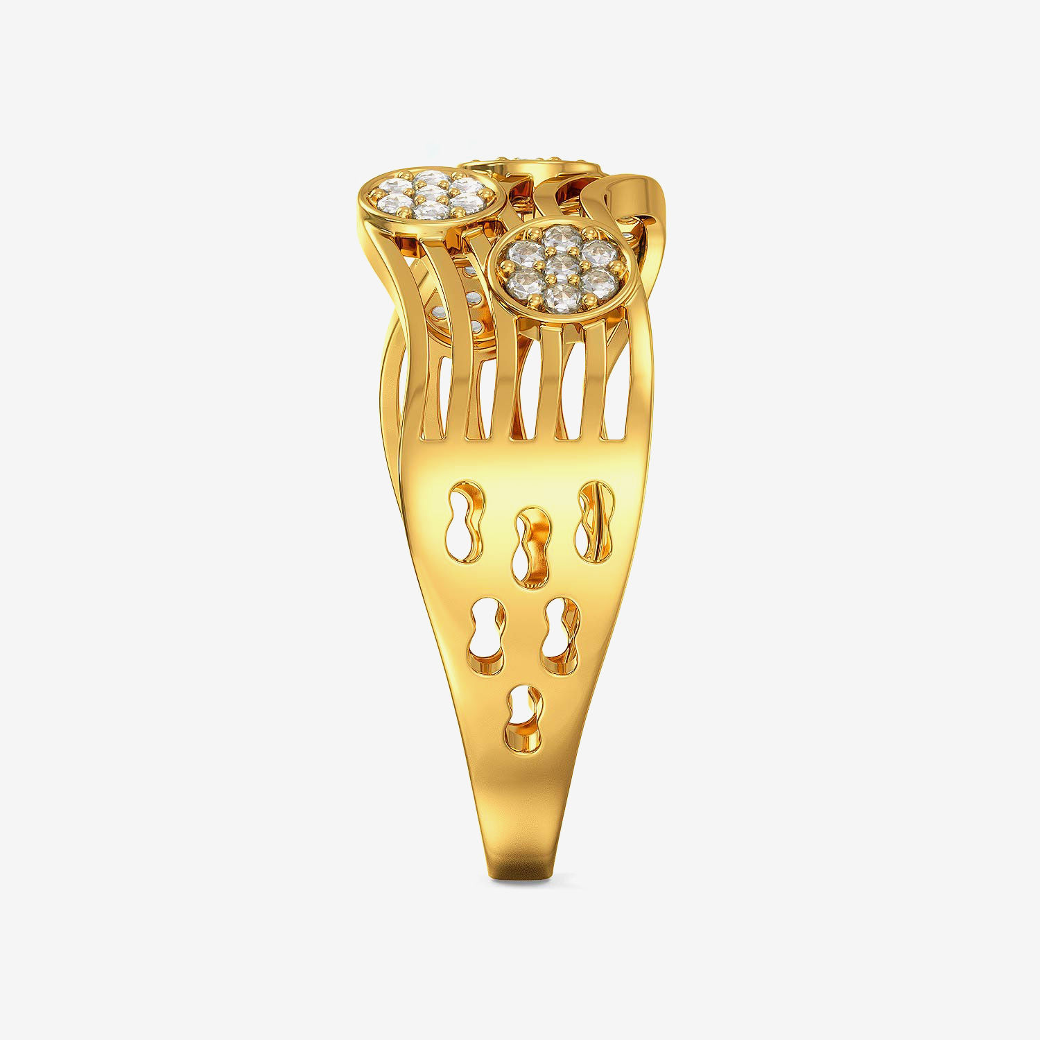 Fabulous Uncut Crystal Floret Designer Ring alternate view 3