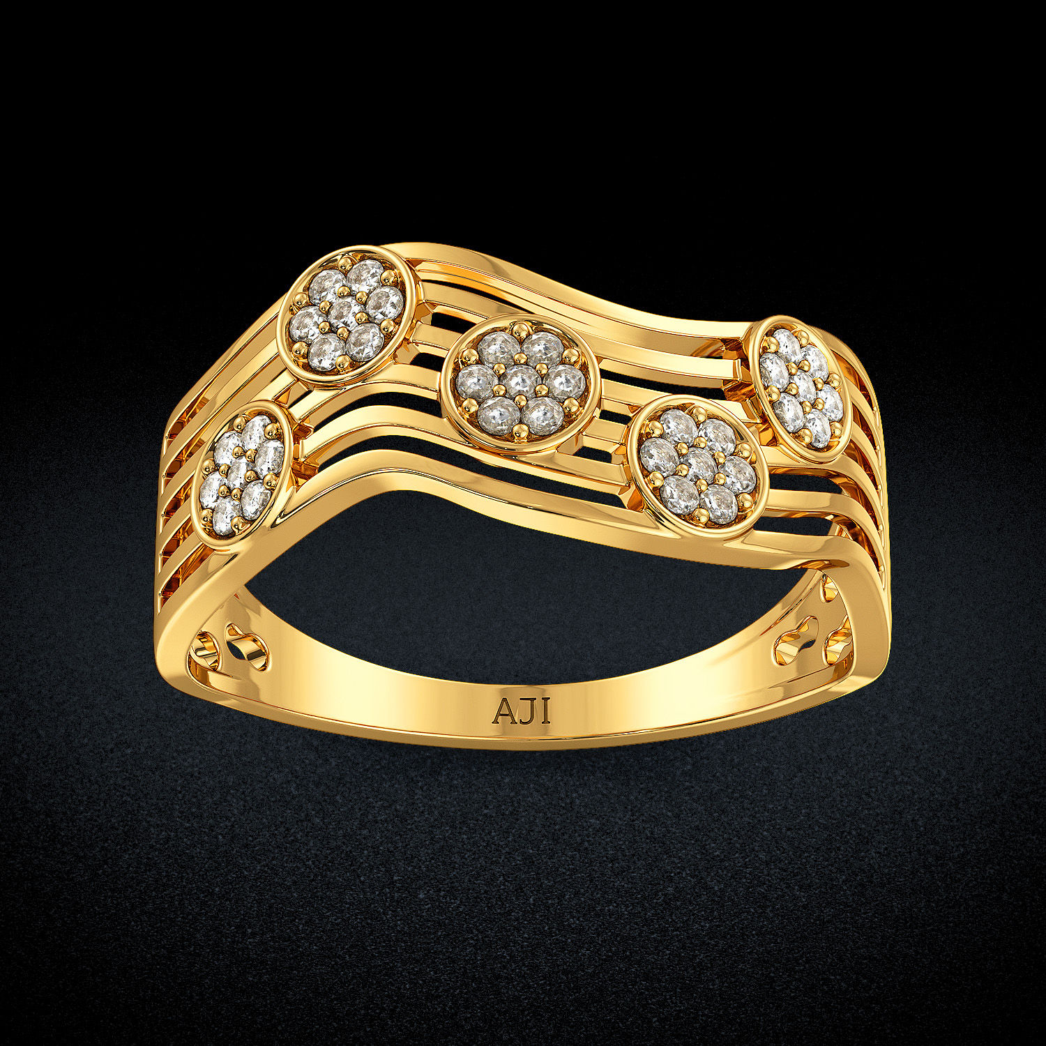 Fabulous Uncut Crystal Floret Designer Ring image