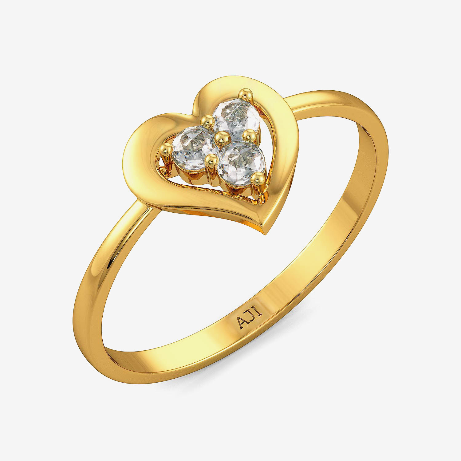 Frail Crystal Heart Ring