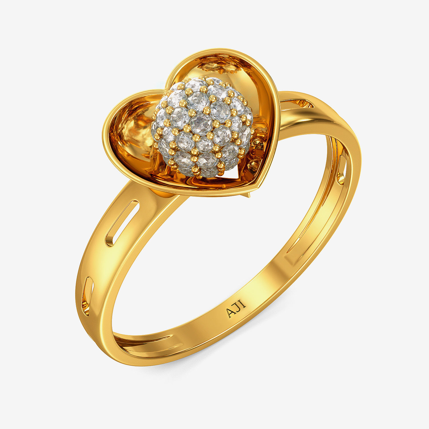 Crystal Heart Core Stunning Ring
