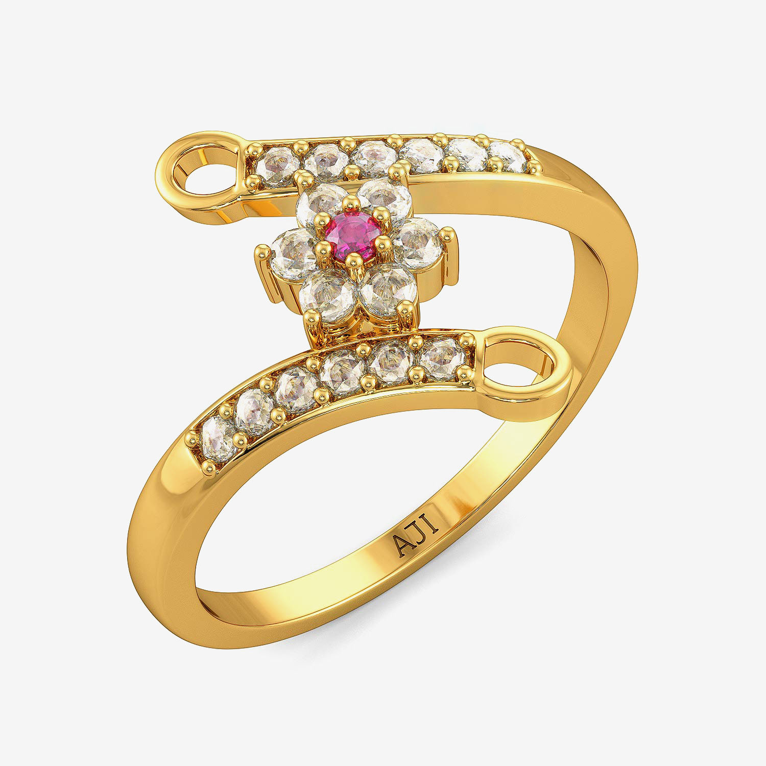 Freaky Pink Sapphire Floral Ring