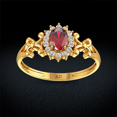 Traditional Pink Sapphire Sunflower Ring alternate view 2