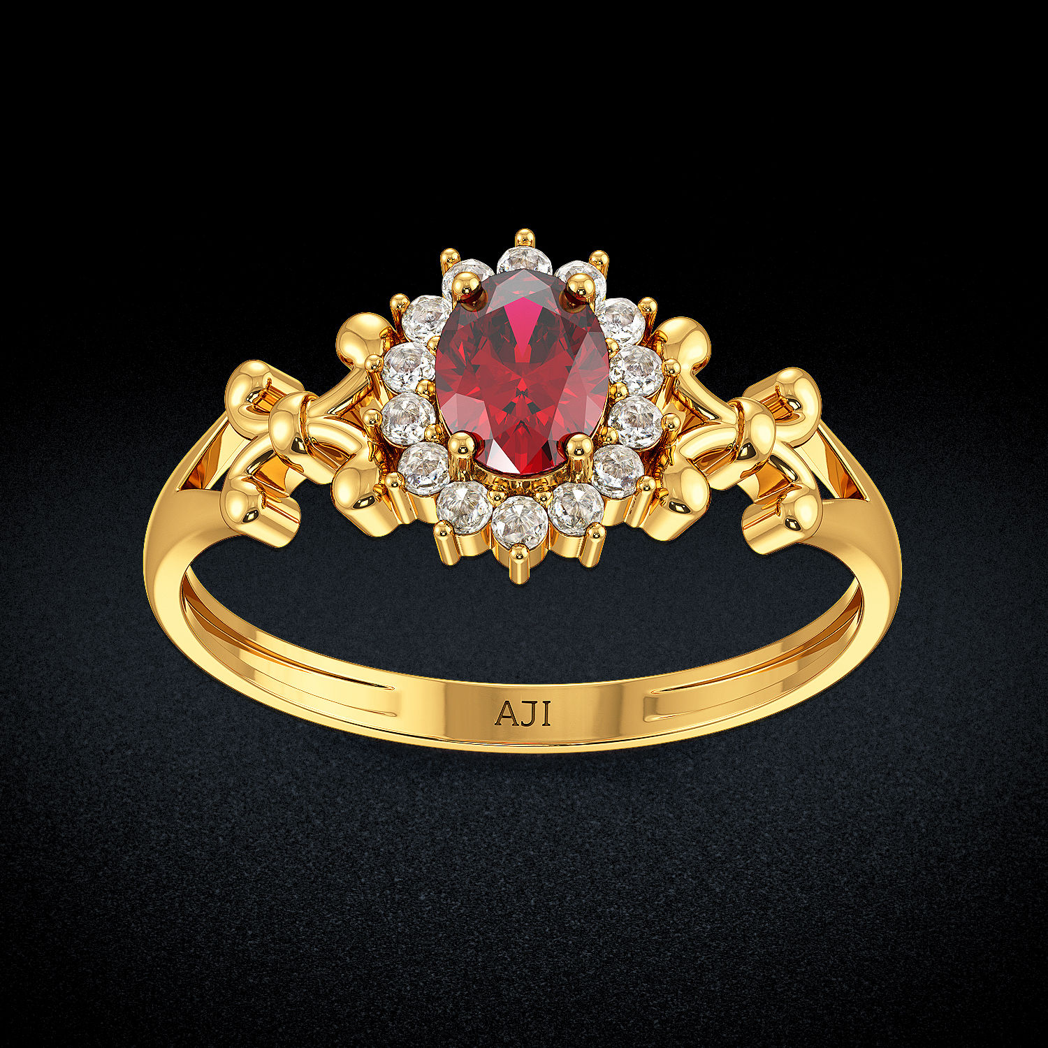 Traditional Pink Sapphire Sunflower Ring image