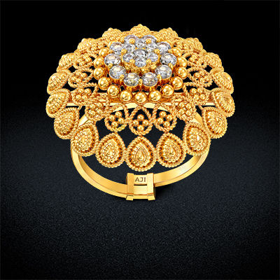 Uncut Diamond Floral Ring alternate view 2